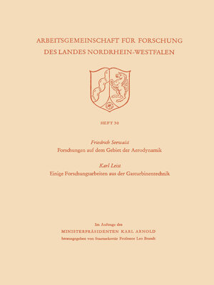cover image of Forschungen auf dem Gebiet der Aerodynamik. Einige Forschungsarbeiten aus der Gasturbinentechnik